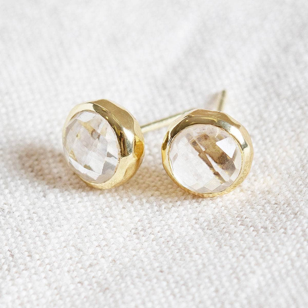 Herkimer Diamond Silver or Gold  Stud Earring