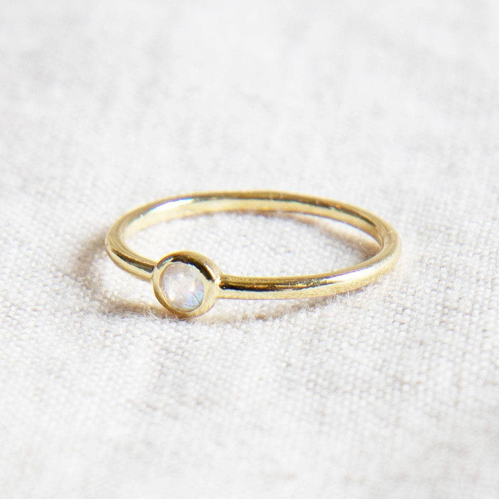 Rainbow Moonstone Silver, Gold or Rose Gold Ring