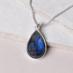 Labradorite Teardrop Pendant Necklace
