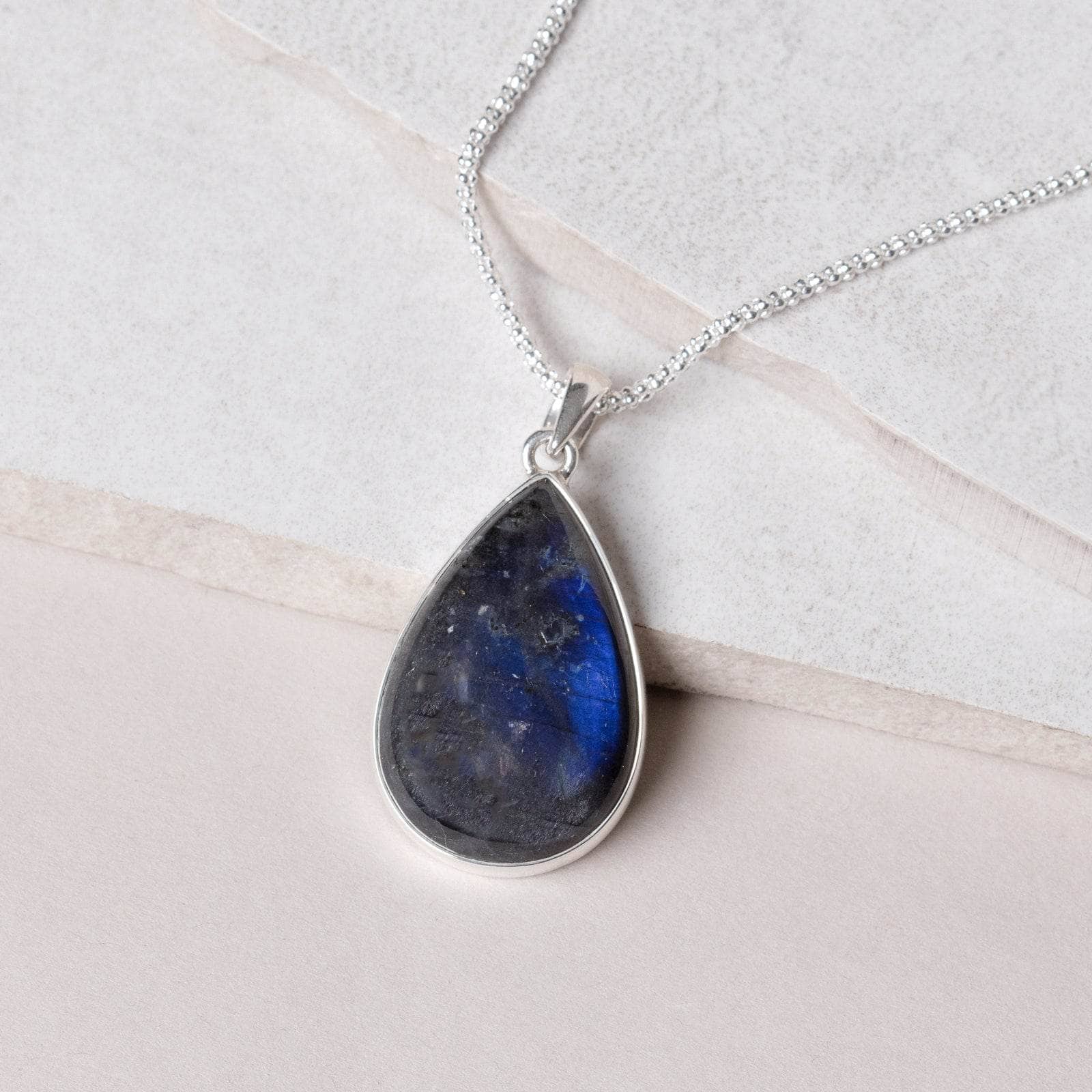 Labradorite Teardrop Pendant Necklace