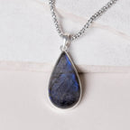 Labradorite Teardrop Pendant Necklace