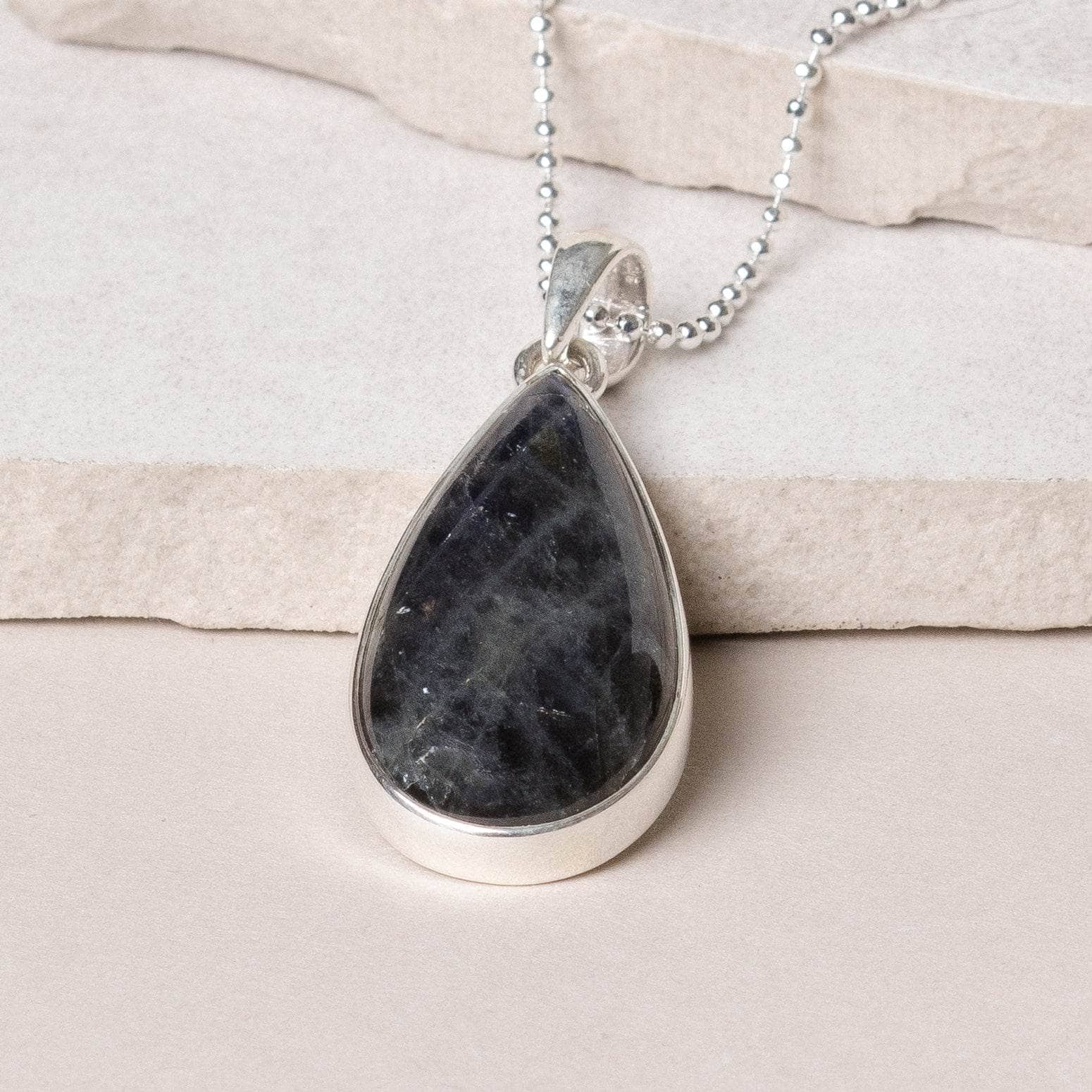 Labradorite Teardrop Pendant Necklace