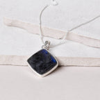 Labradorite Diamond Pendant Necklace - 1 of a Kind