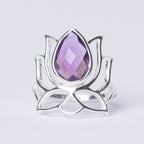 Lotus Gemstone Ring