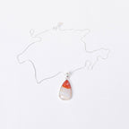 Carnelian Banded Agate Teardrop Pendant Necklace