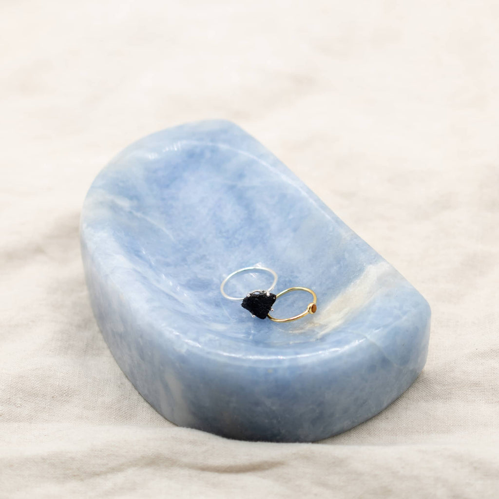 Blue Calcite Freeform Crystal Bowls - 1 of a Kind
