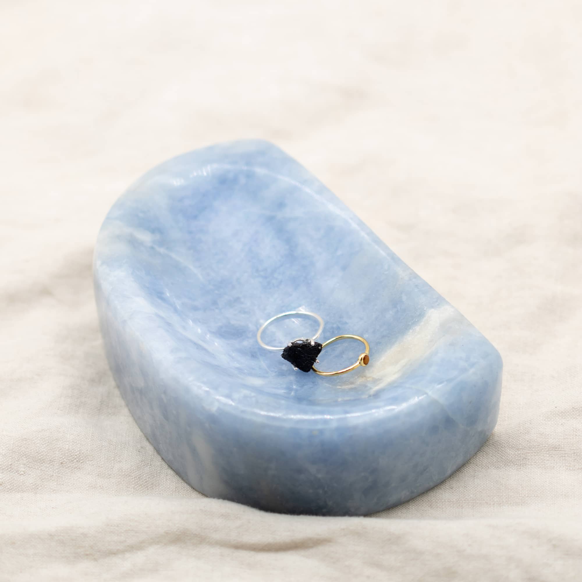 Blue Calcite Freeform Crystal Bowls - 1 of a Kind