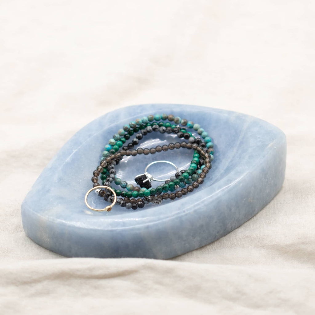 Blue Calcite Freeform Crystal Bowls - 1 of a Kind