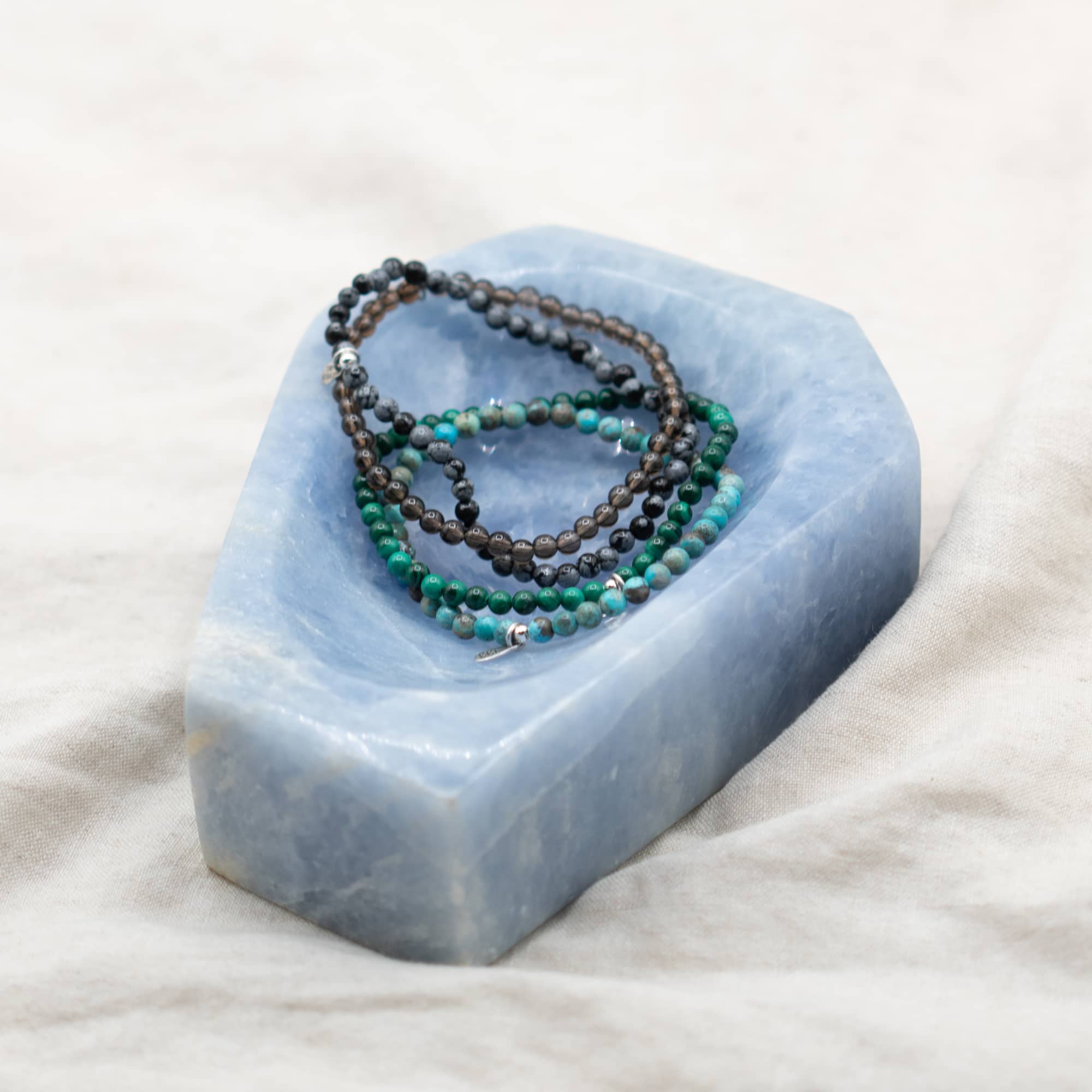 Blue Calcite Freeform Crystal Bowls - 1 of a Kind
