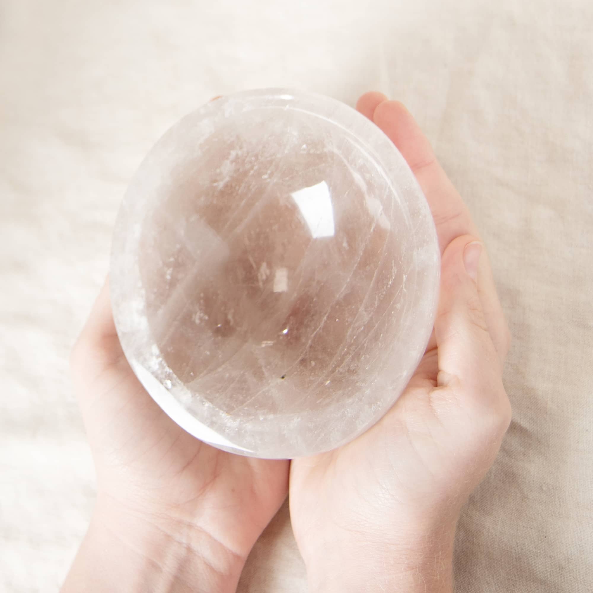 Clear Quartz Crystal Bowl - 1 of a Kind - Large