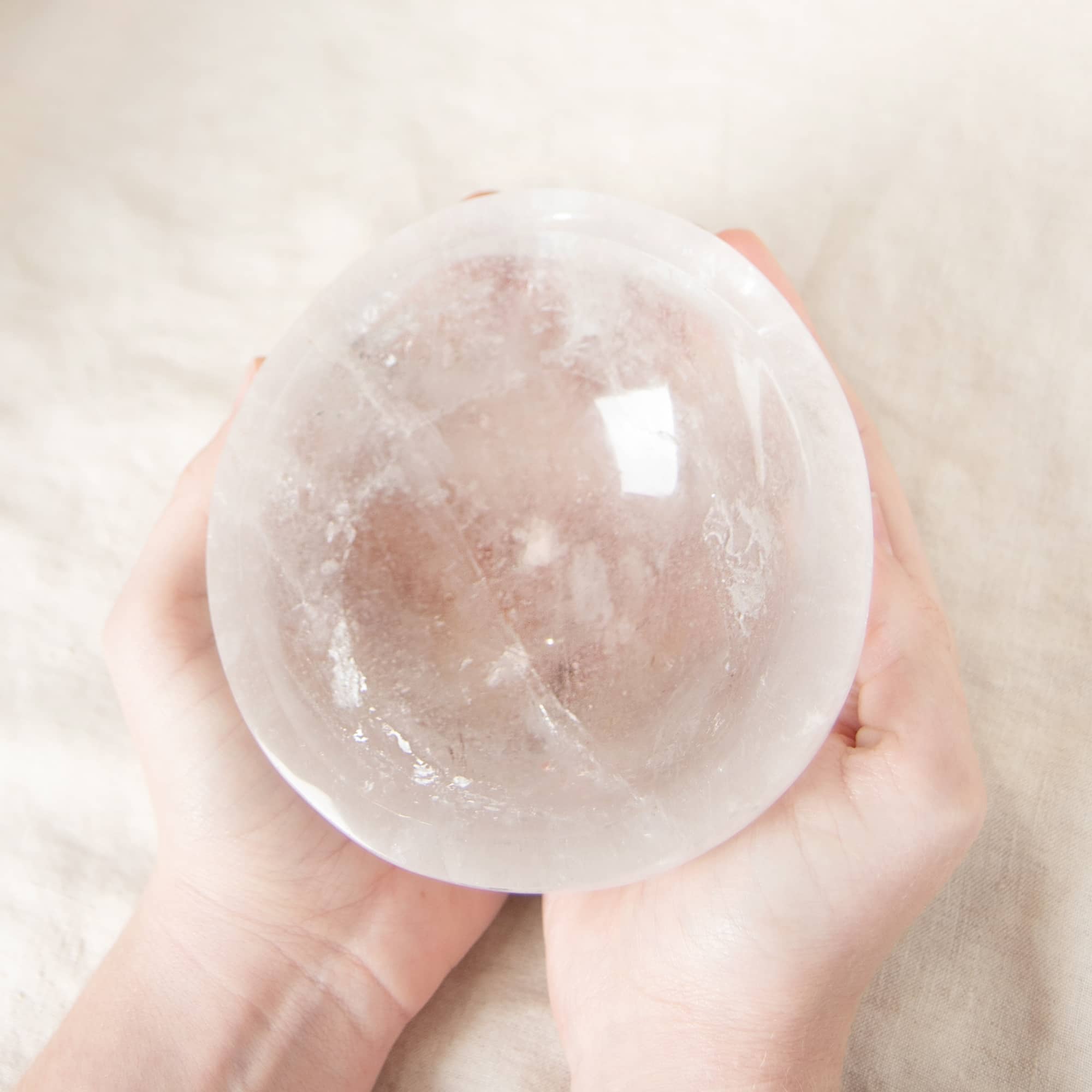 Clear Quartz Crystal Bowl - 1 of a Kind - Large