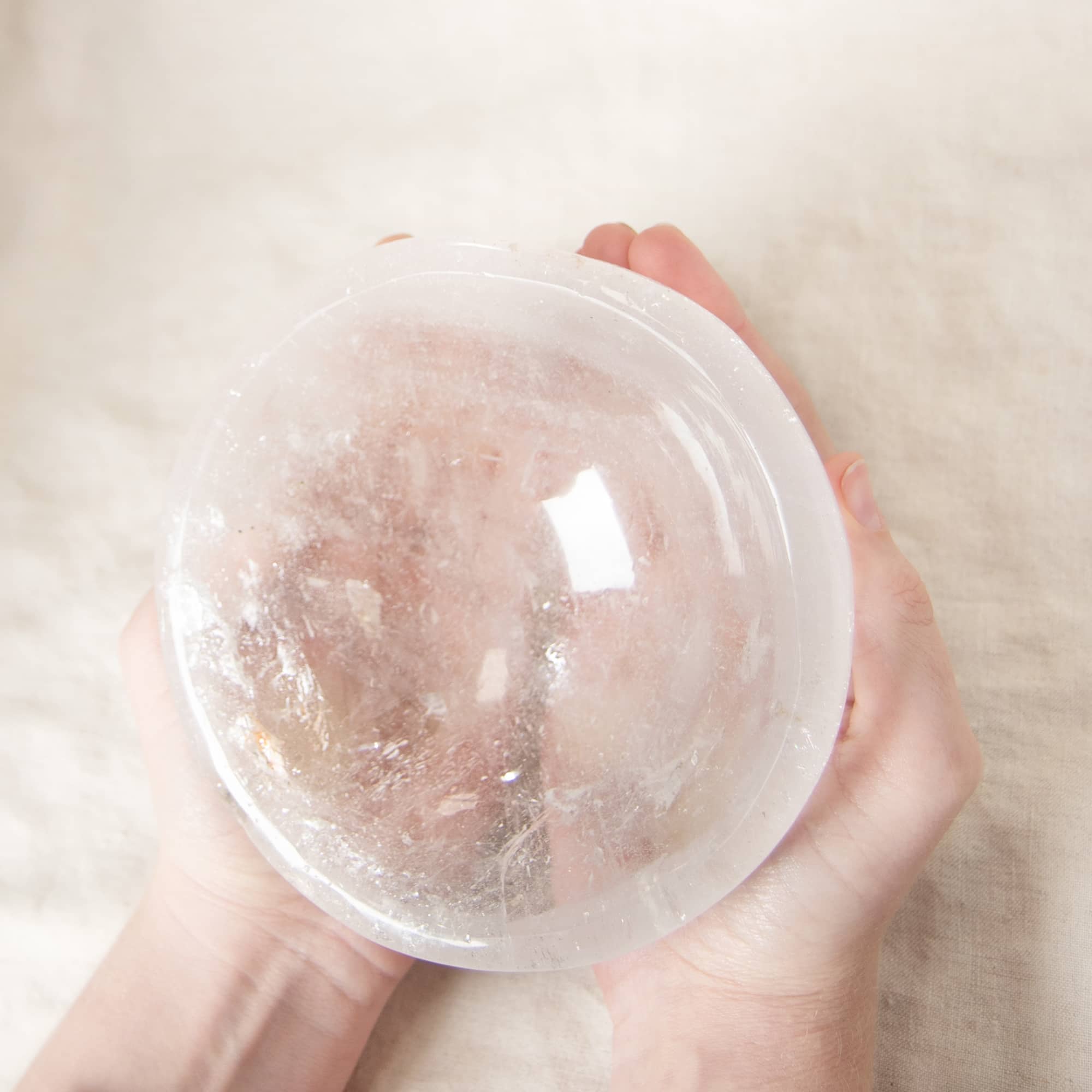 Clear Quartz Crystal Bowl - 1 of a Kind - Large