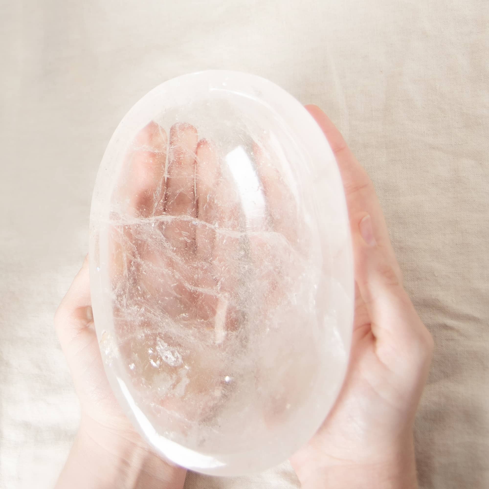 Clear Quartz Crystal Bowl - 1 of a Kind - Large