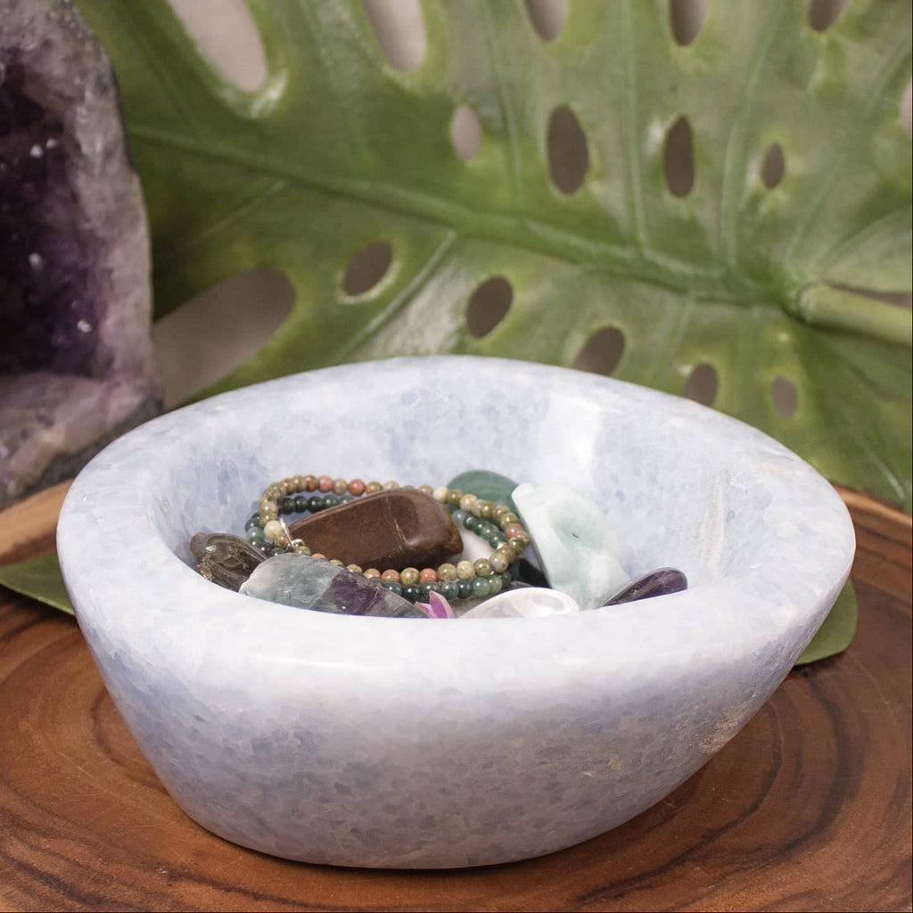 Blue Calcite Freeform Crystal Bowls - 1 of a Kind