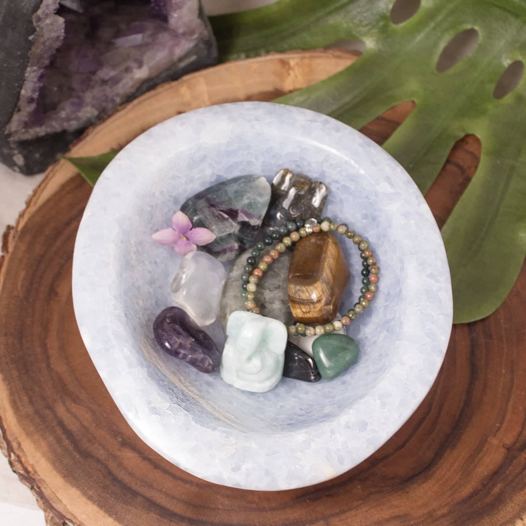 Blue Calcite Freeform Crystal Bowls - 1 of a Kind