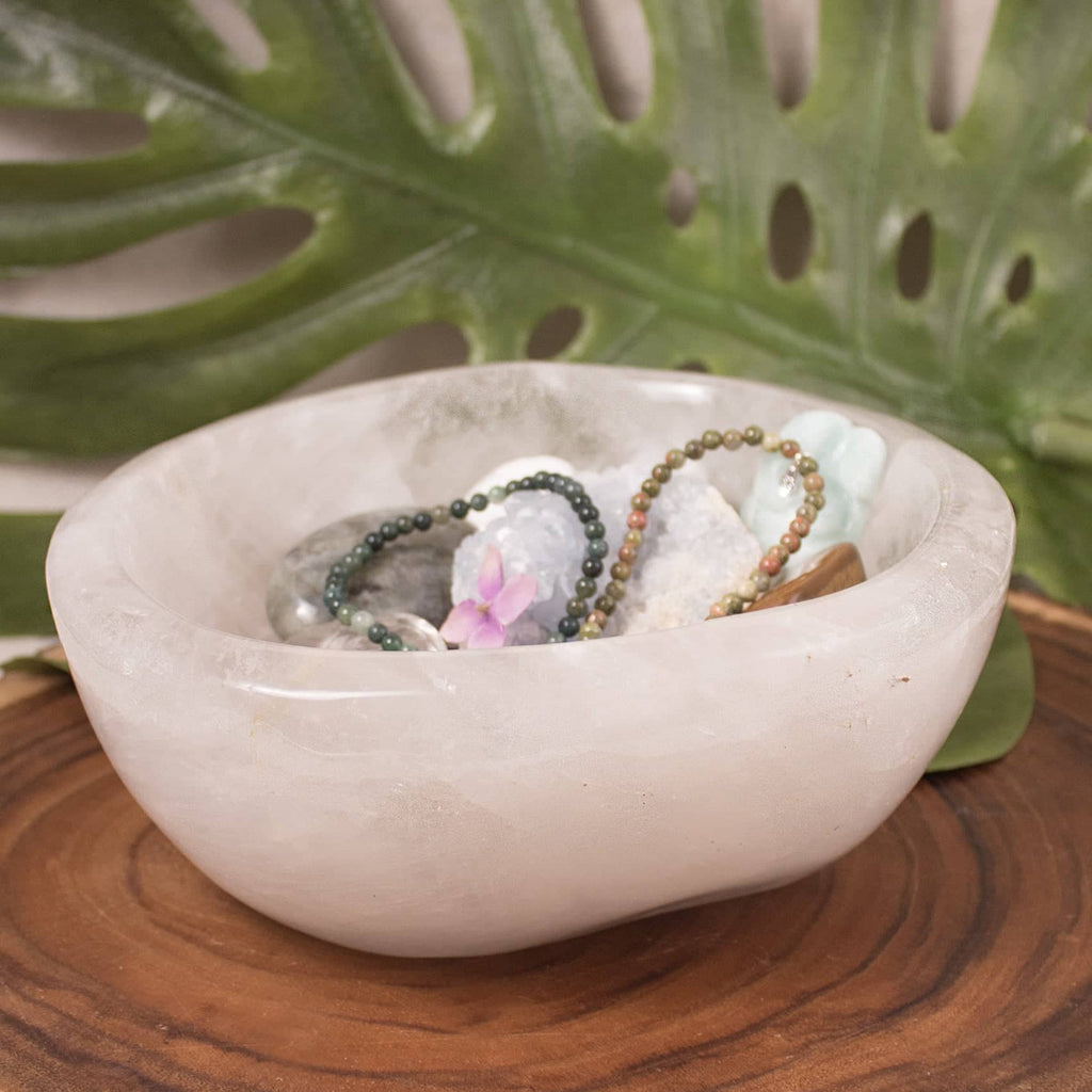 Clear Quartz Crystal Bowl - 1 of a Kind - Large