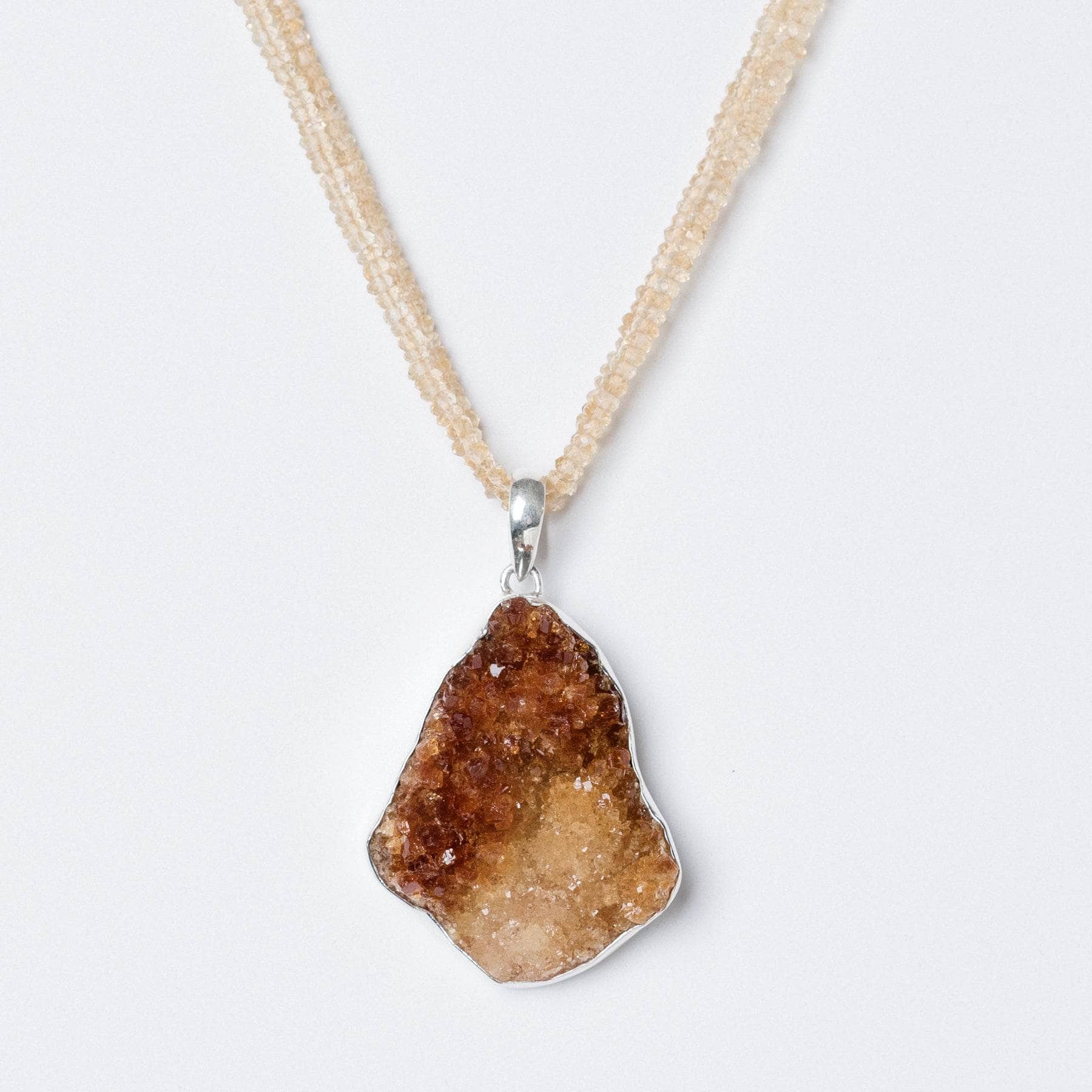 Citrine Druzy Pendant Necklace