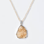 Citrine Druzy Pendant Necklace