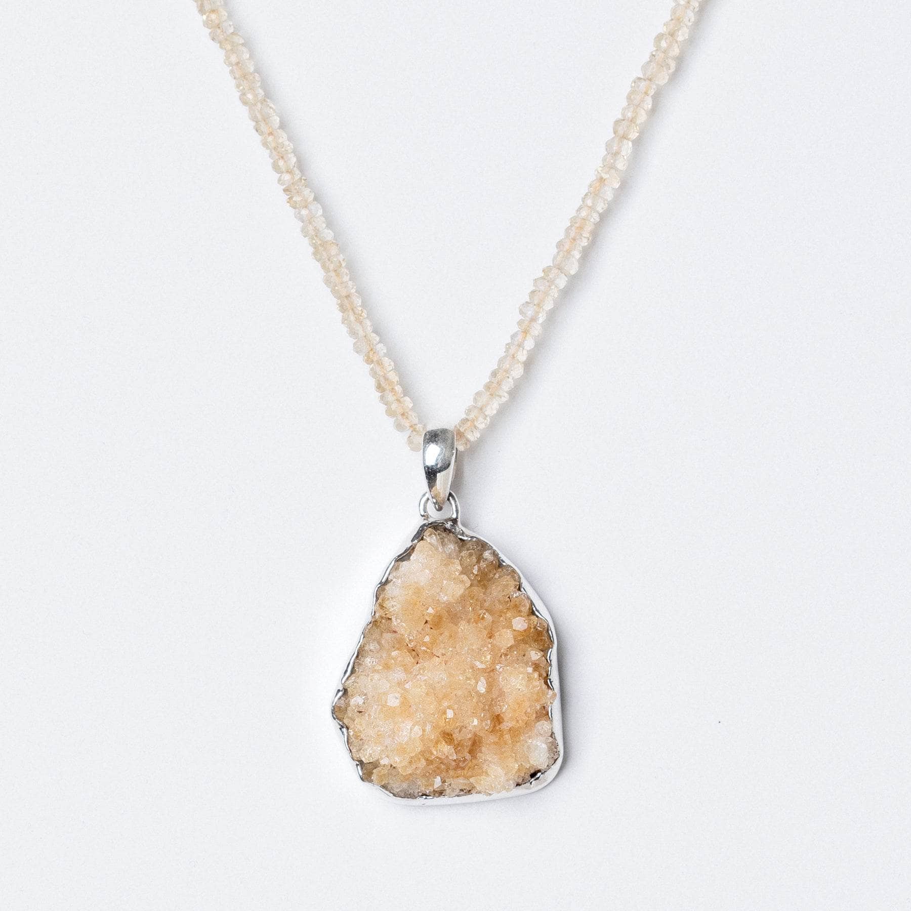 Citrine Druzy Pendant Necklace