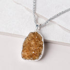 Citrine Druzy Pendant Necklace