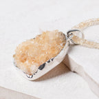 Citrine Druzy Pendant Necklace