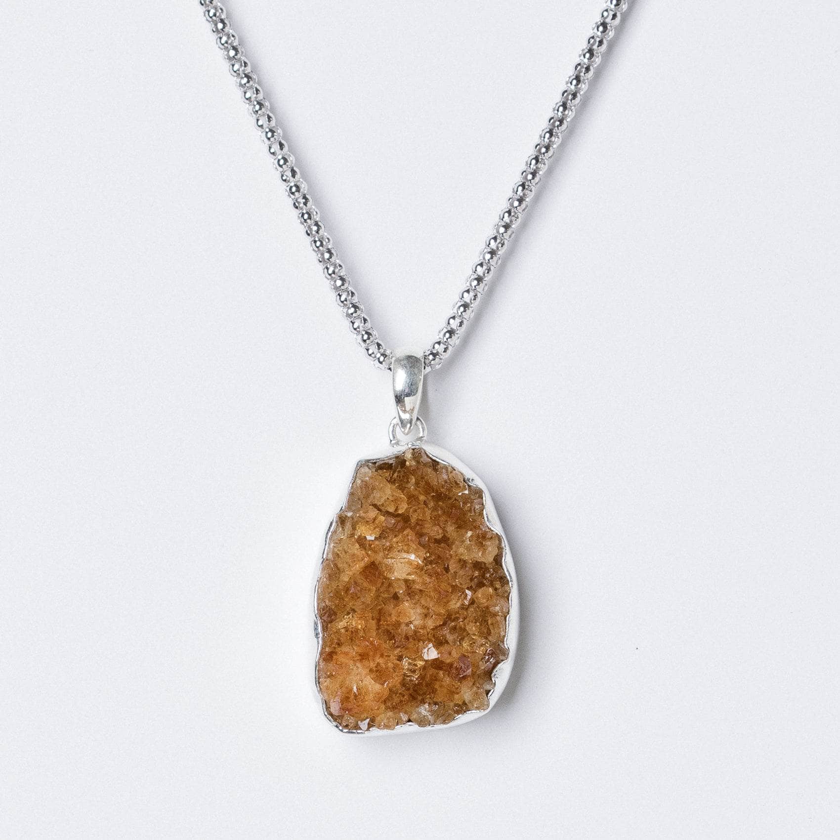 Citrine Druzy Pendant Necklace