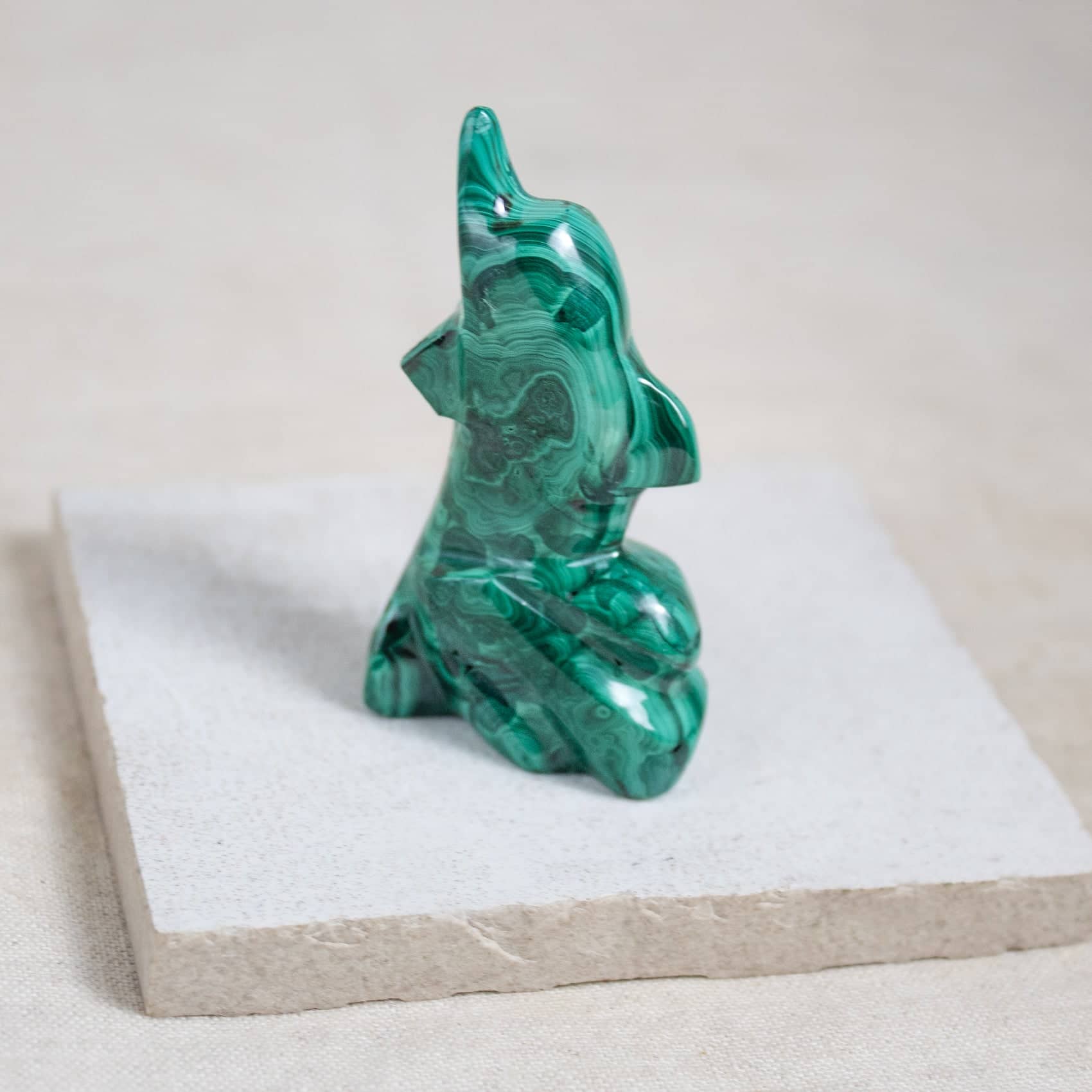 Malachite Dolphin - Hand Carved - 1 of a Kind