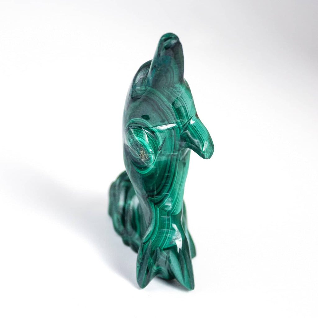 Malachite Dolphin - Hand Carved - 1 of a Kind