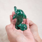 Malachite Dolphin - Hand Carved - 1 of a Kind