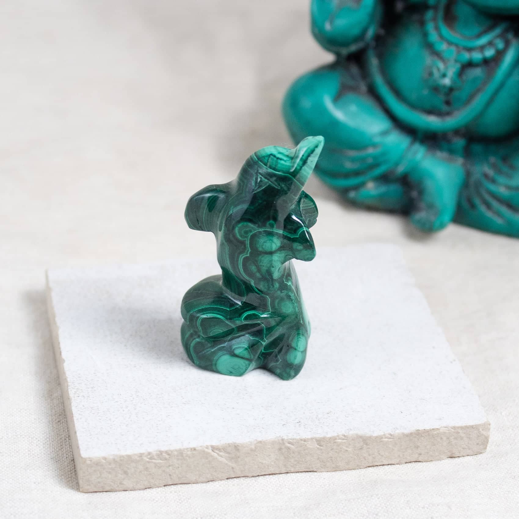 Malachite Dolphin - Hand Carved - 1 of a Kind