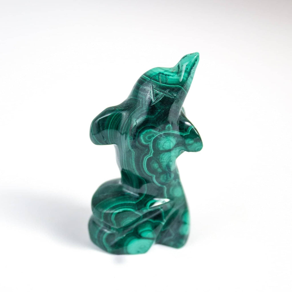 Malachite Dolphin - Hand Carved - 1 of a Kind