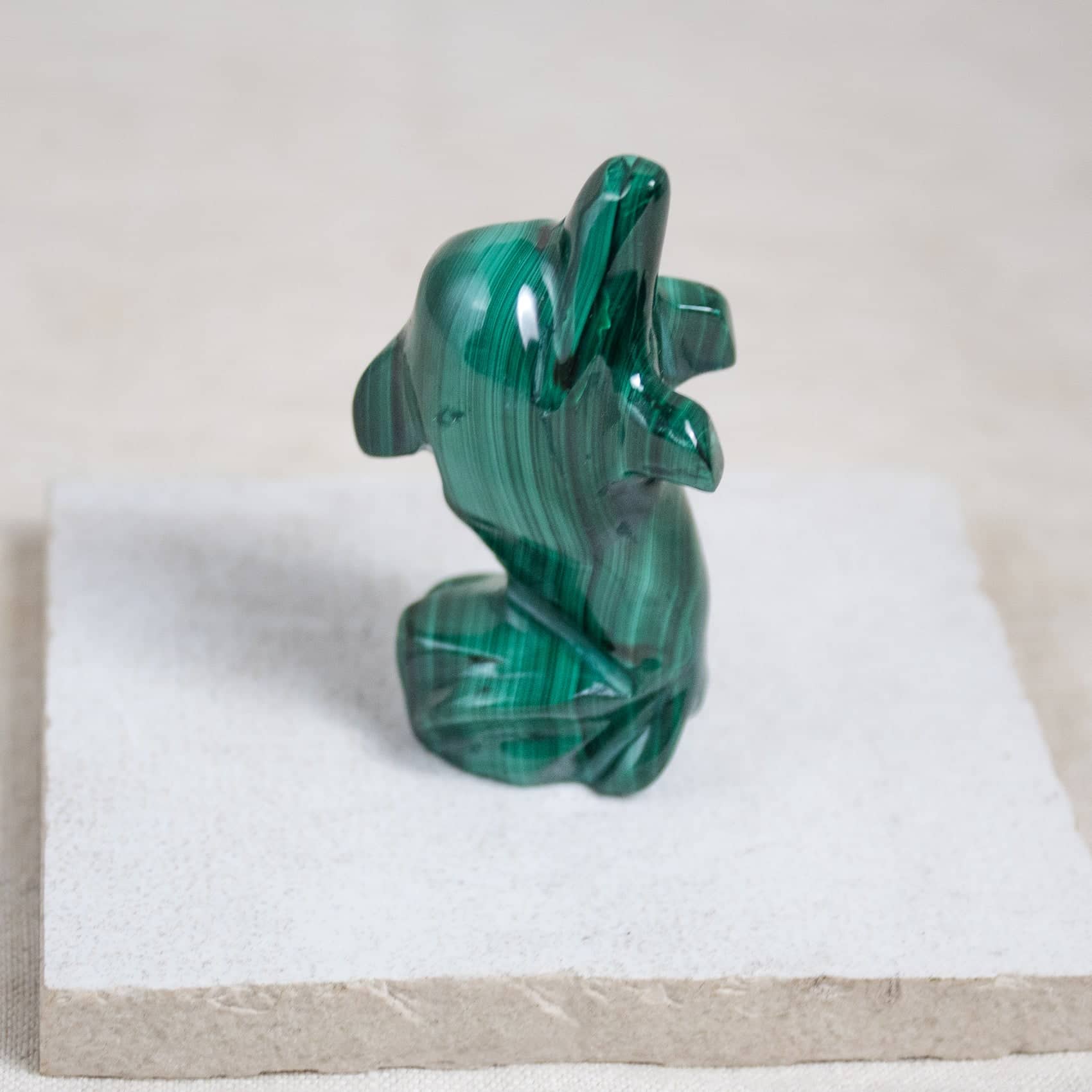 Malachite Dolphin - Hand Carved - 1 of a Kind