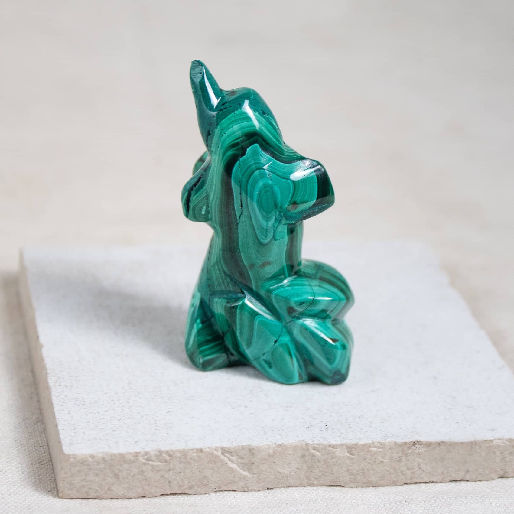 Malachite Dolphin - Hand Carved - 1 of a Kind