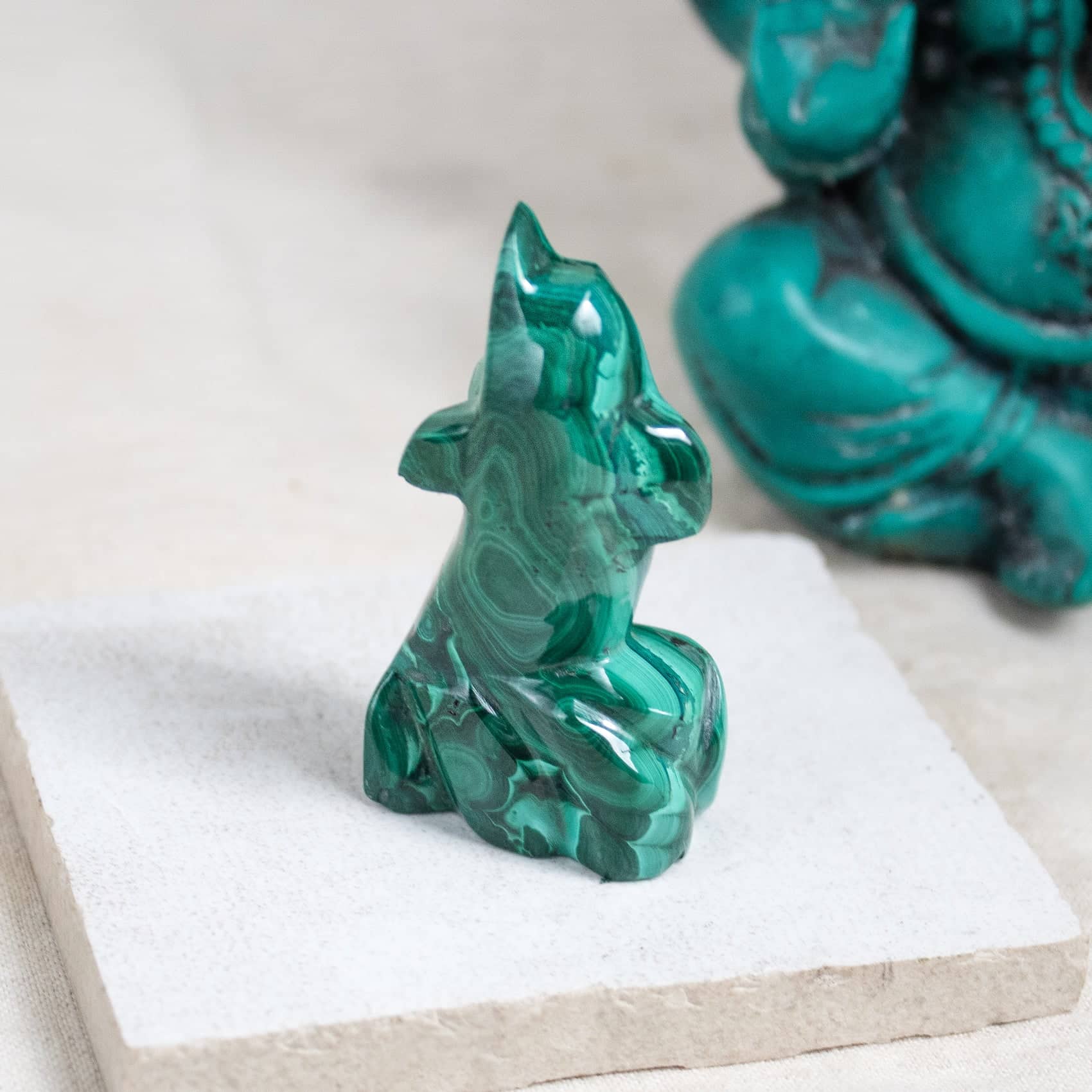 Malachite Dolphin - Hand Carved - 1 of a Kind