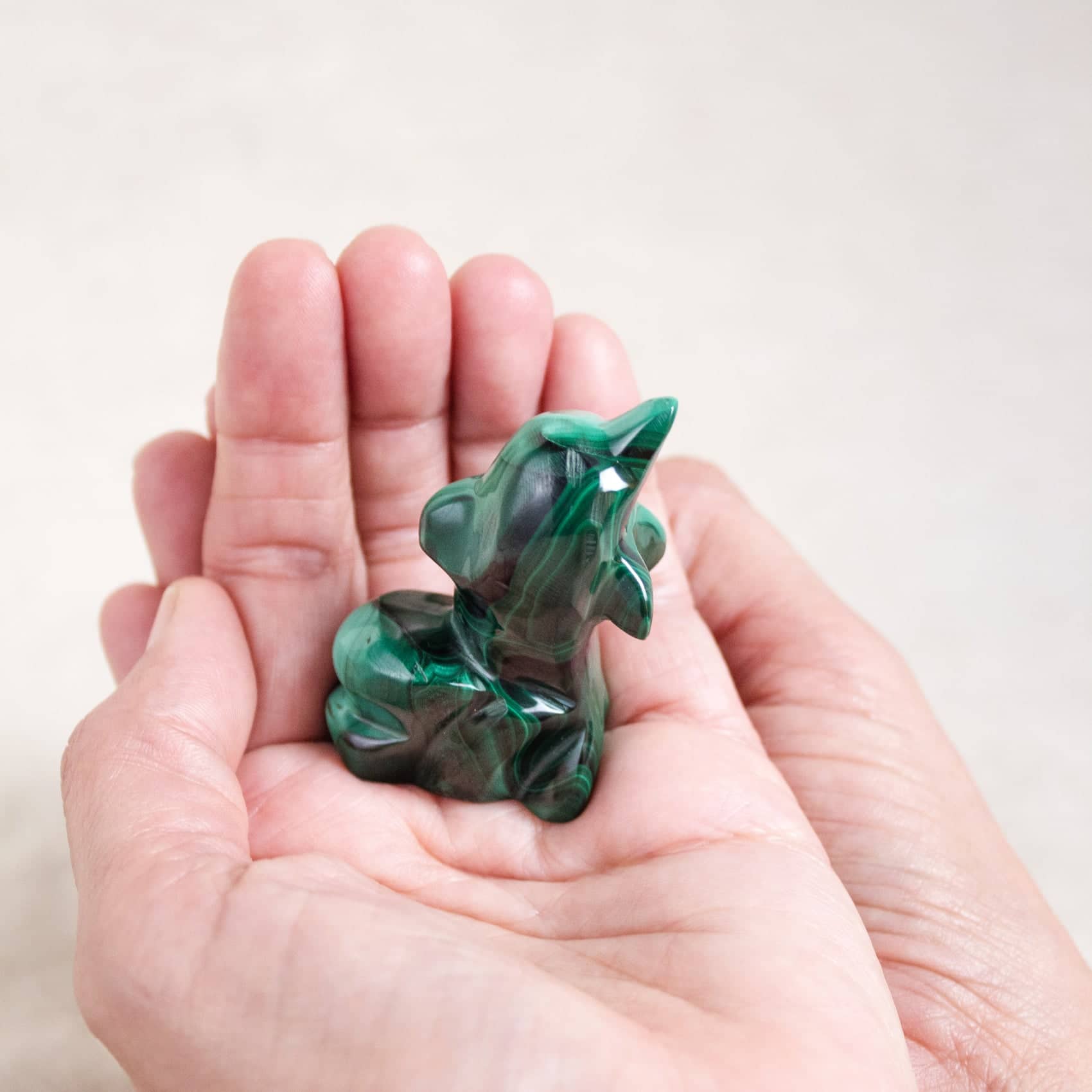 Malachite Dolphin - Hand Carved - 1 of a Kind