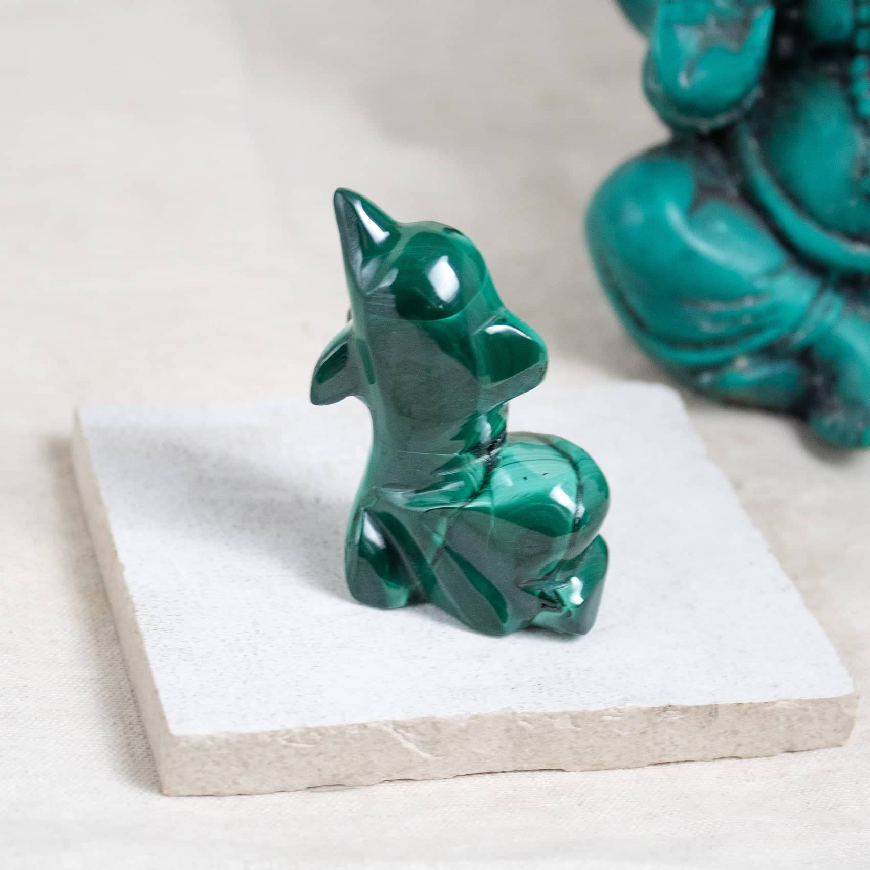 Malachite Dolphin - Hand Carved - 1 of a Kind