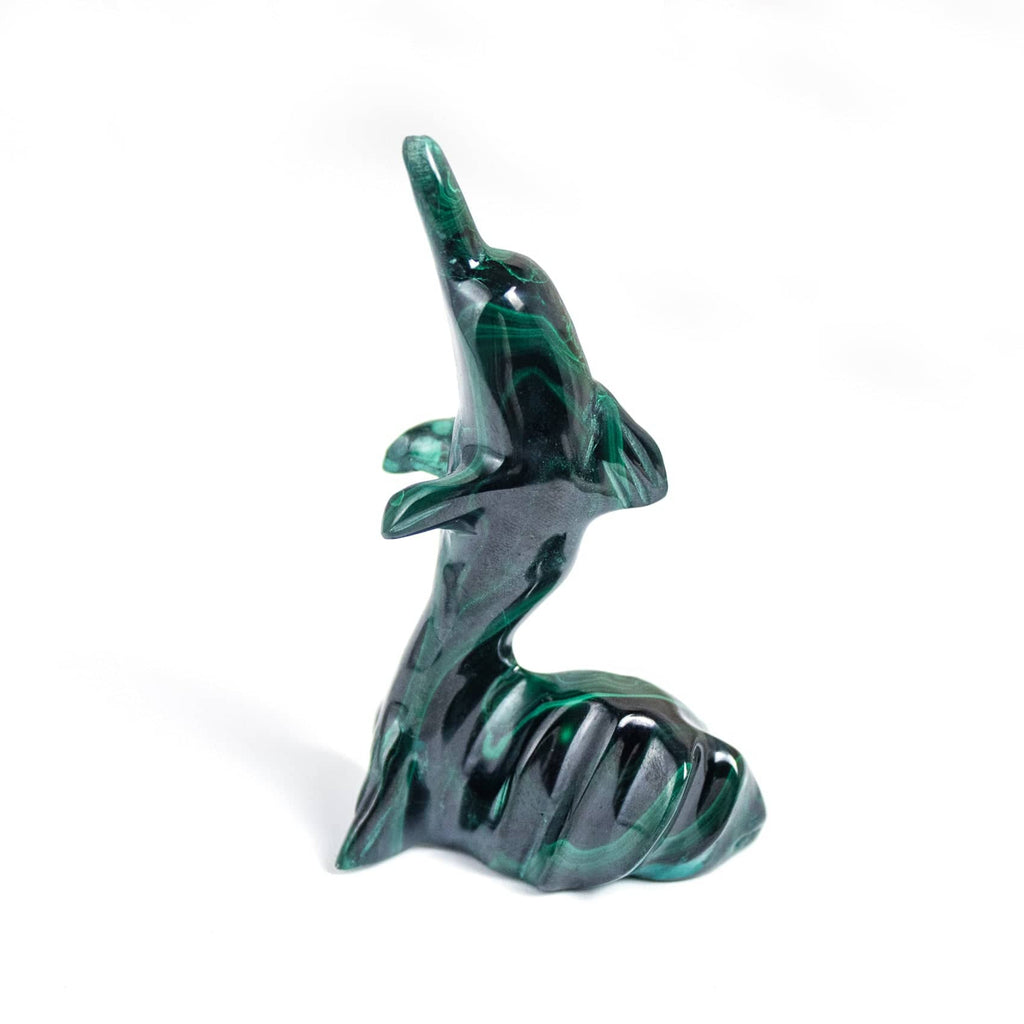 Malachite Dolphin - Hand Carved - 1 of a Kind