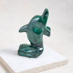Malachite Dolphin - Hand Carved - 1 of a Kind