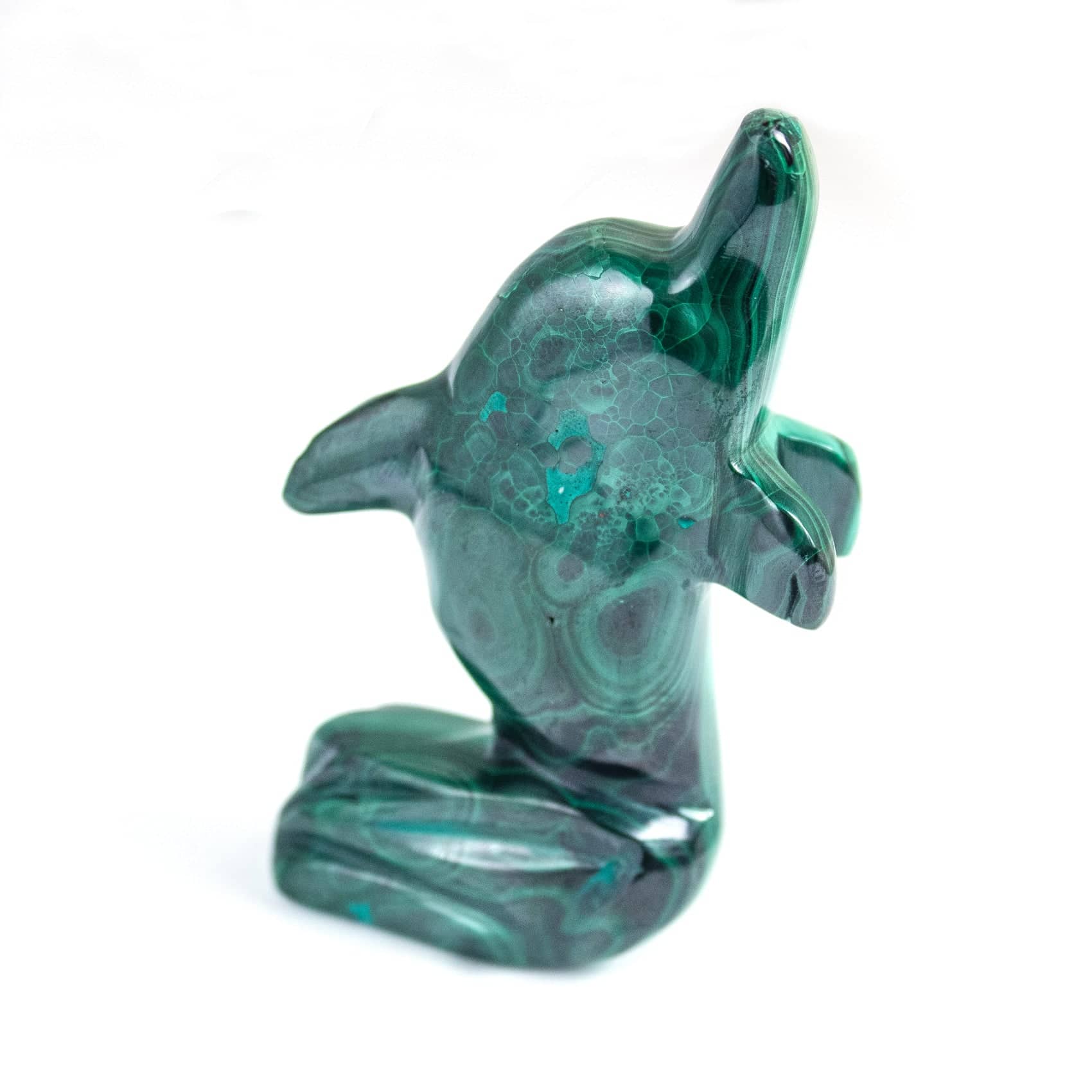 Malachite Dolphin - Hand Carved - 1 of a Kind