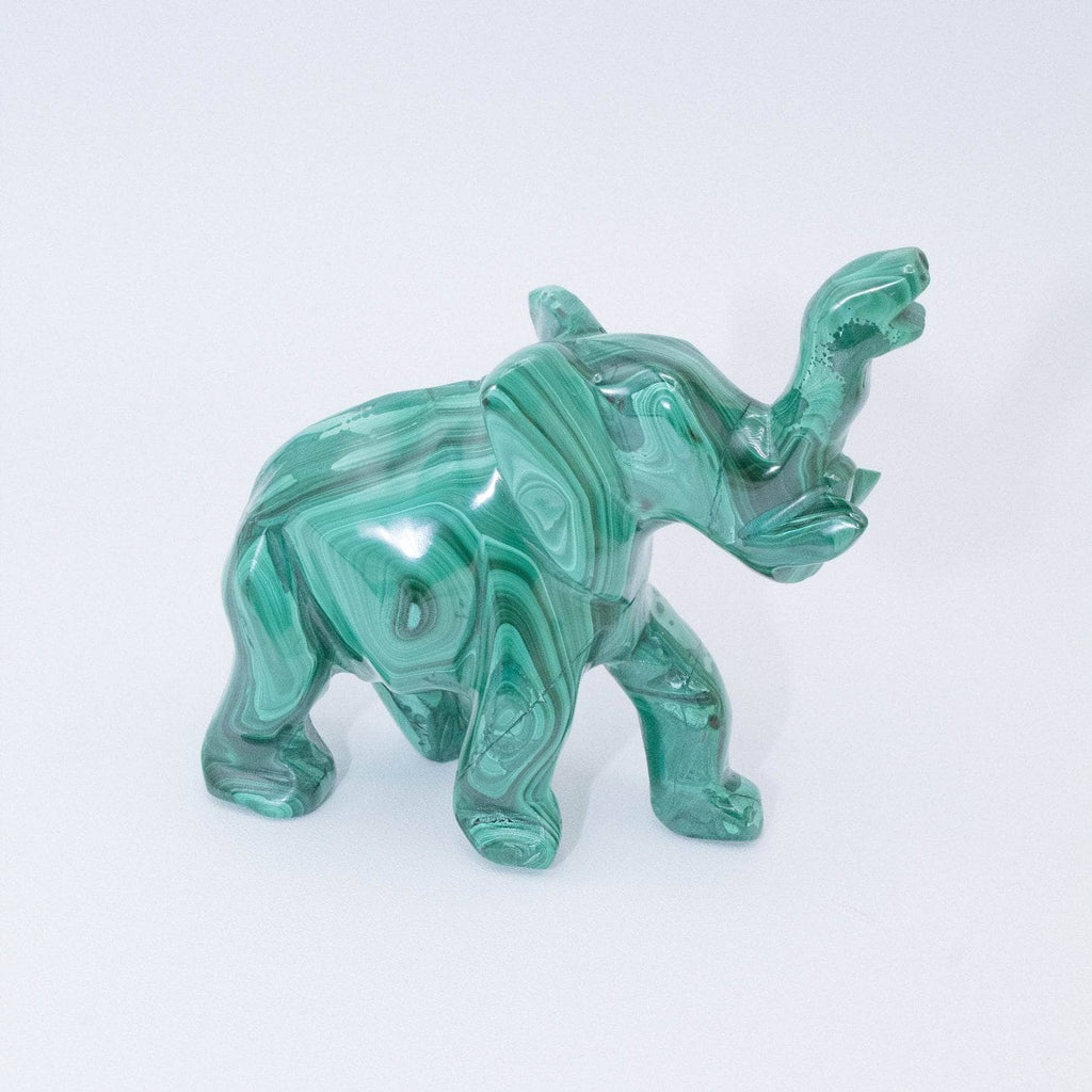 Genuine Malachite Elephants - Hand Carved - 1 of a Kind