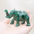 Genuine Malachite Elephants - Hand Carved - 1 of a Kind