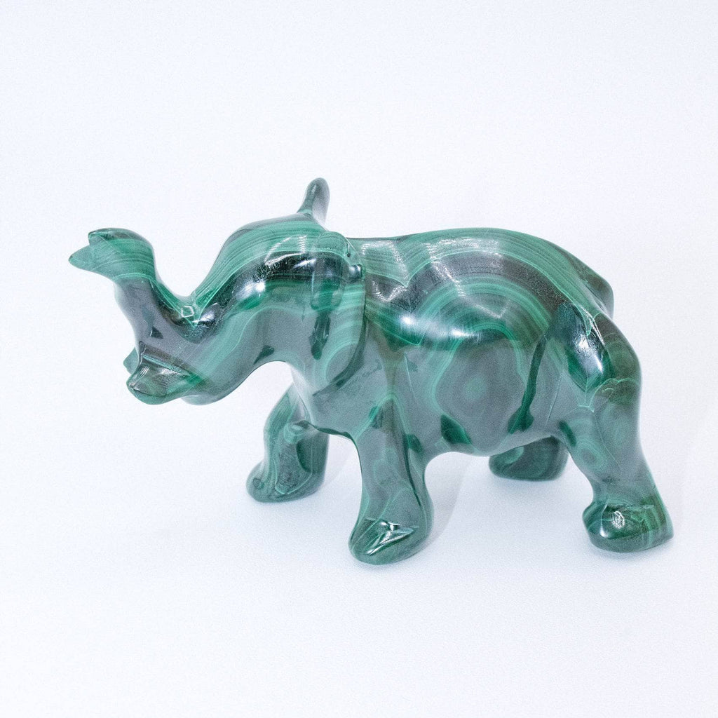 Genuine Malachite Elephants - Hand Carved - 1 of a Kind