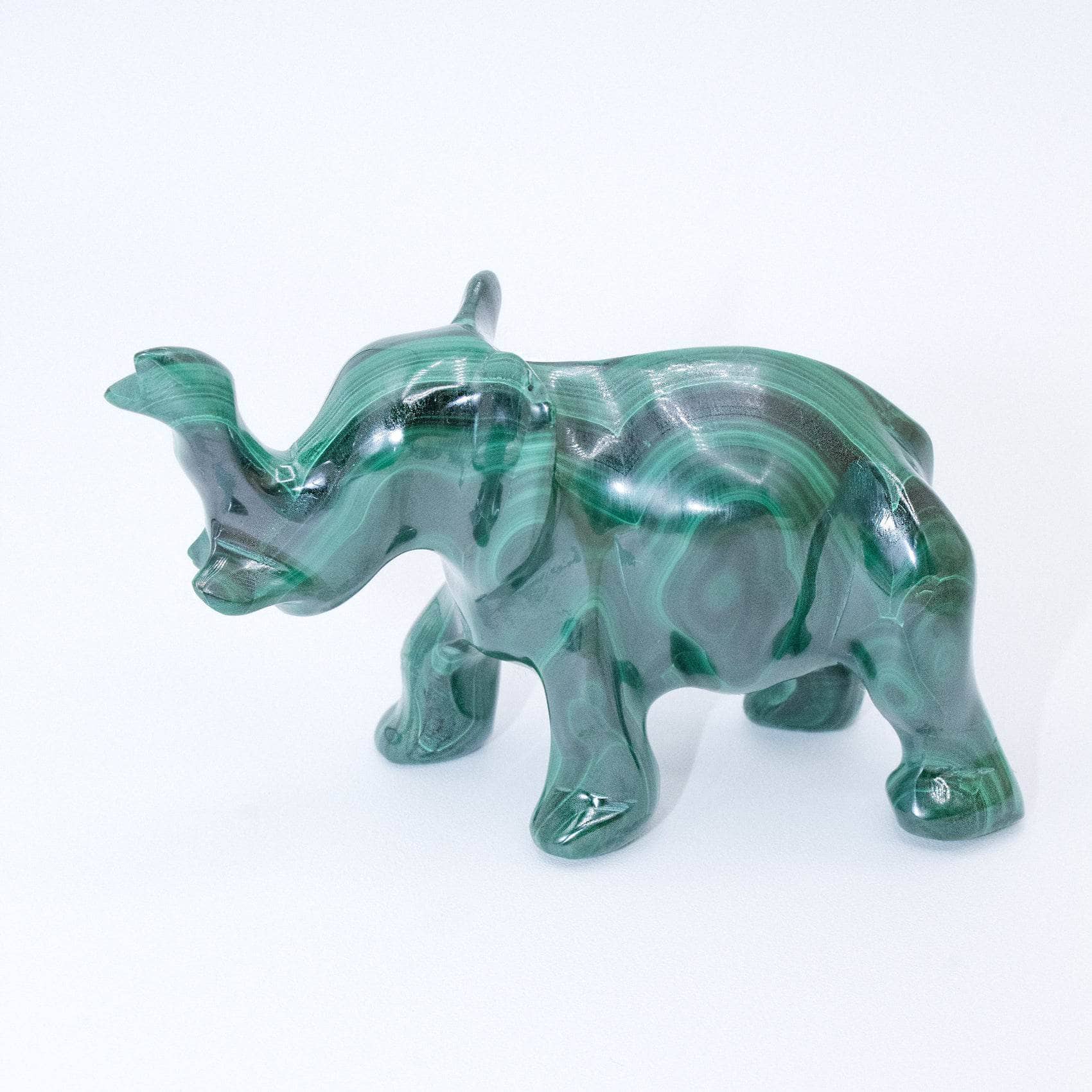 Genuine Malachite Elephants - Hand Carved - 1 of a Kind