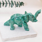 Genuine Malachite Elephants - Hand Carved - 1 of a Kind