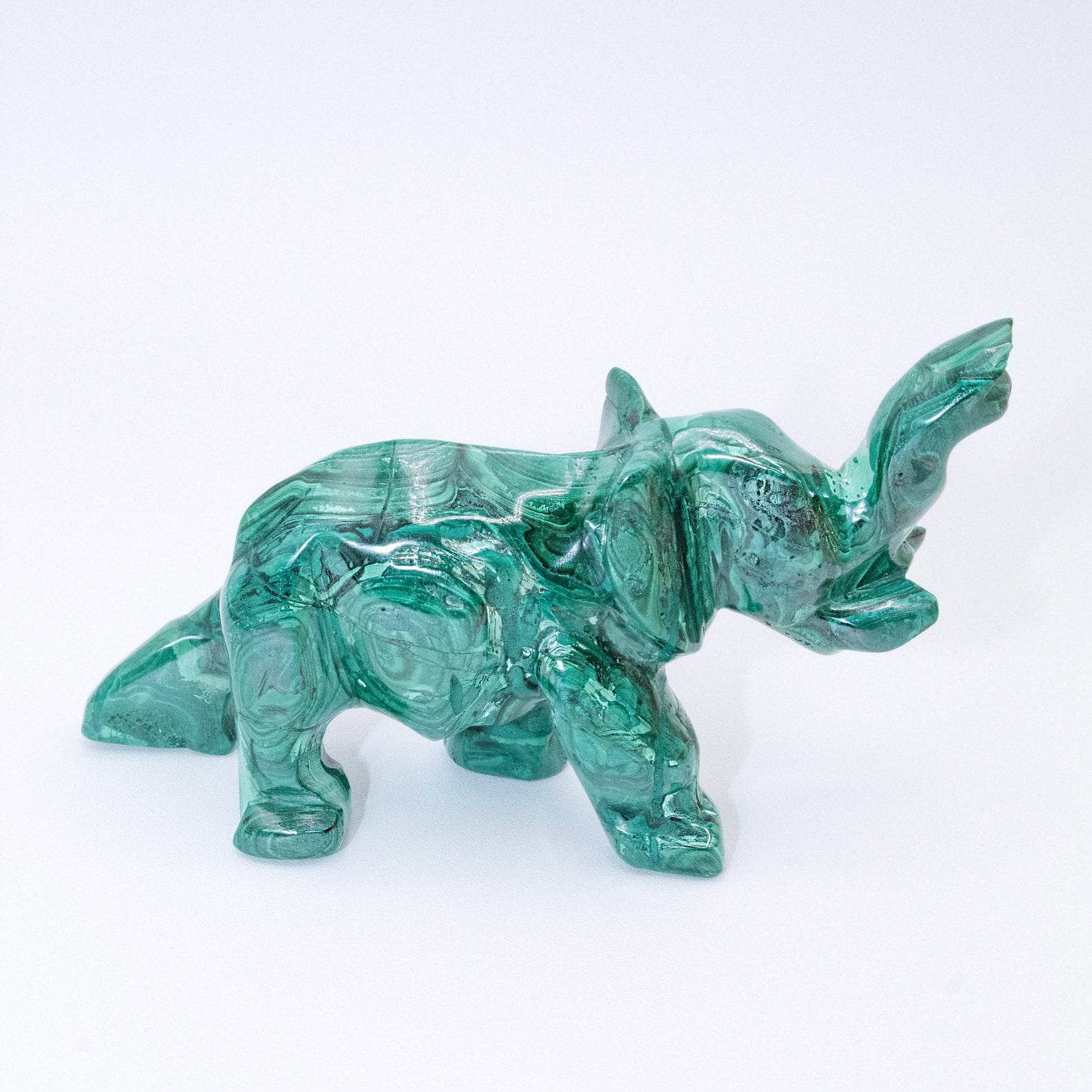Genuine Malachite Elephants - Hand Carved - 1 of a Kind