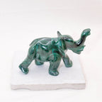 Genuine Malachite Elephants - Hand Carved - 1 of a Kind