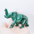 Genuine Malachite Elephants - Hand Carved - 1 of a Kind