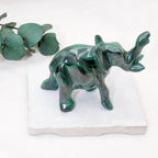 Genuine Malachite Elephants - Hand Carved - 1 of a Kind
