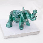 Genuine Malachite Elephants - Hand Carved - 1 of a Kind