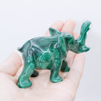 Genuine Malachite Elephants - Hand Carved - 1 of a Kind